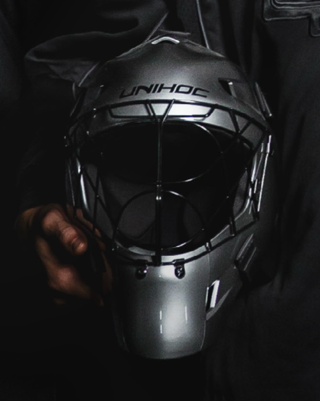Maska Unihoc Evolab Alpha Silver